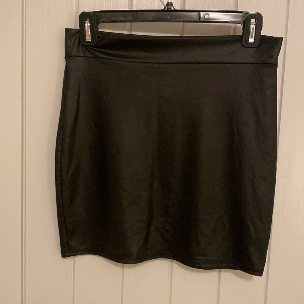 Black Pleather Mini Skirt